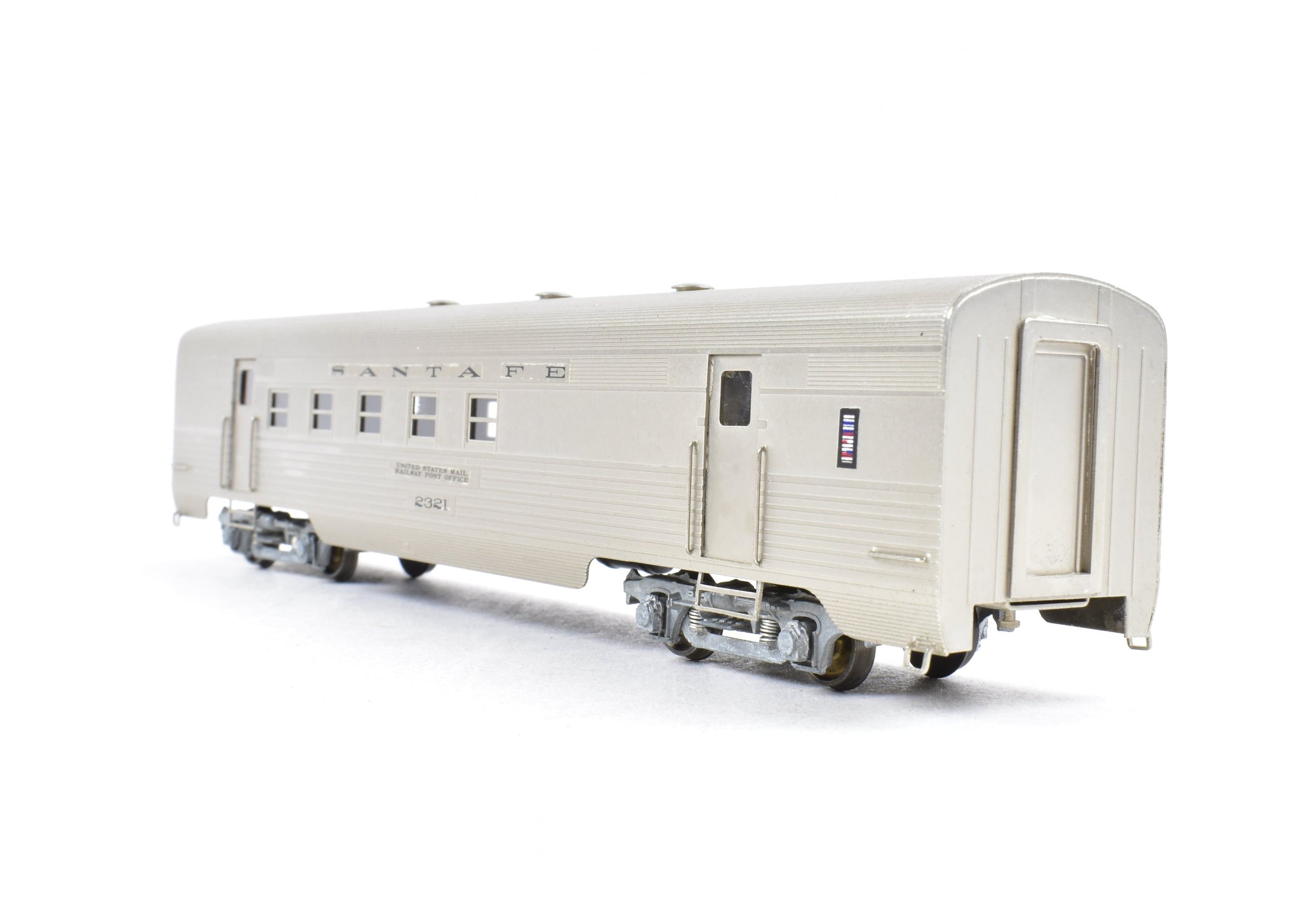 HO Brass Lambert ATSF - Santa Fe 60' Streamlined RPO Car with Central ...
