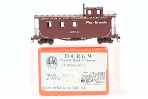HOn3 Brass PSC - Precision Scale Co. D&RGW - Denver & Rio Grande Western Peaked Roof Caboose CP No. 0584
