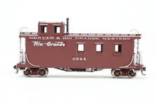 Load image into Gallery viewer, HOn3 Brass PSC - Precision Scale Co. D&amp;RGW - Denver &amp; Rio Grande Western Peaked Roof Caboose CP No. 0584
