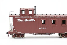 Load image into Gallery viewer, HOn3 Brass PSC - Precision Scale Co. D&amp;RGW - Denver &amp; Rio Grande Western Peaked Roof Caboose CP No. 0584
