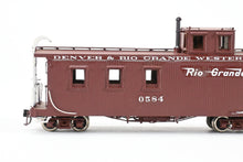 Load image into Gallery viewer, HOn3 Brass PSC - Precision Scale Co. D&amp;RGW - Denver &amp; Rio Grande Western Peaked Roof Caboose CP No. 0584
