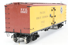Load image into Gallery viewer, Gauge 1 - 1:32nd Scale Brass Eastern Railways PFE - Pacific Fruit Express R-30-12 Reefer Factory Painted Road Number 15922 No. 27 of 45
