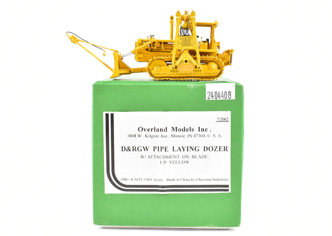 HO Brass OMI - Overland Models, Inc. D&RGW - Denver & Rio Grande Western Pipe Laying Dozer FP Yellow