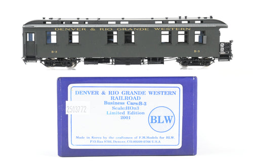 HOn3 Brass BLW - Berlyn Locomotive Works D&RGW - Denver & Rio Grande Western Business Car B-3 Factory Painted