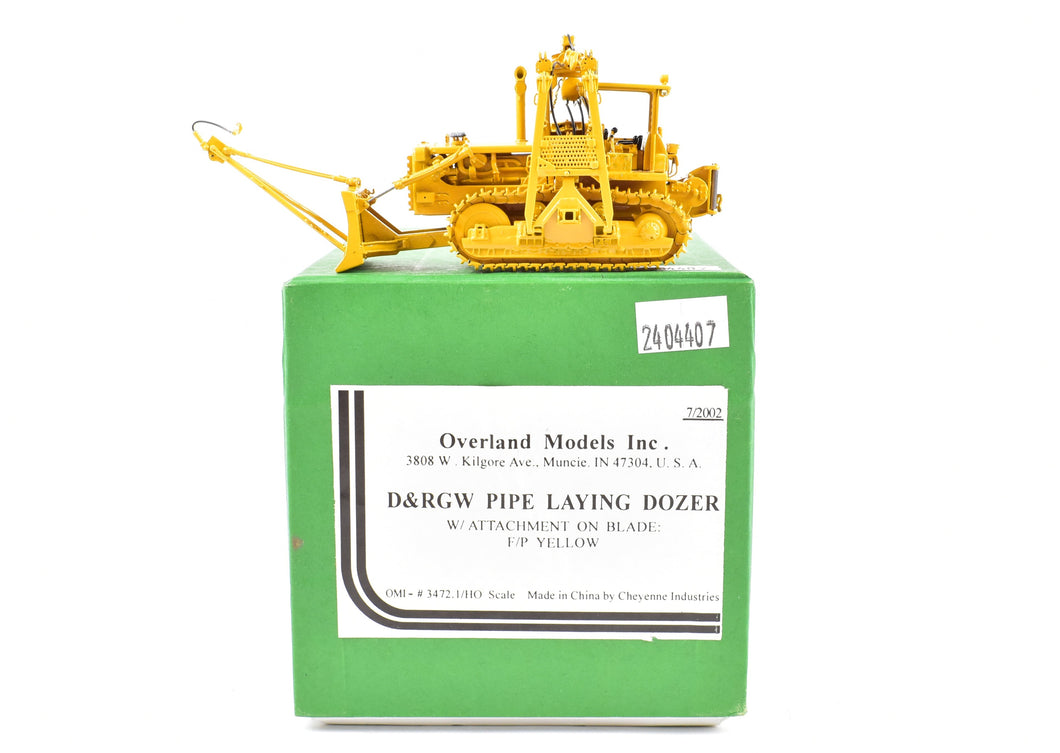 HO Brass OMI - Overland Models, Inc. D&RGW - Denver & Rio Grande Western Pipe Laying Dozer FP Yellow