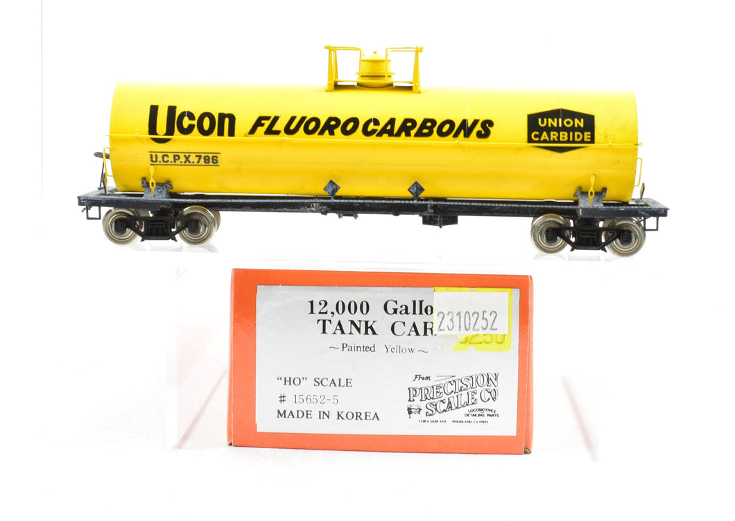 HO Brass PSC - Precision Scale Co. 12,000 Gallon Tank Car Painted Yellow Union Carbide