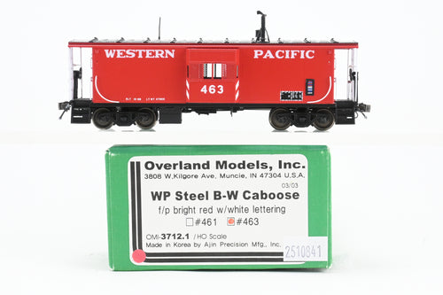 HO Brass OMI - Overland Models, Inc. WP - Western Pacific Steel Bay Window Caboose wo/ Roof Walk  Factory Painted No. 463