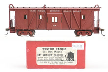 Load image into Gallery viewer, HO Brass Westside Model Co. WP - Western Pacific Outside Brace Bay Window Caboose Custom Painted Private Road
