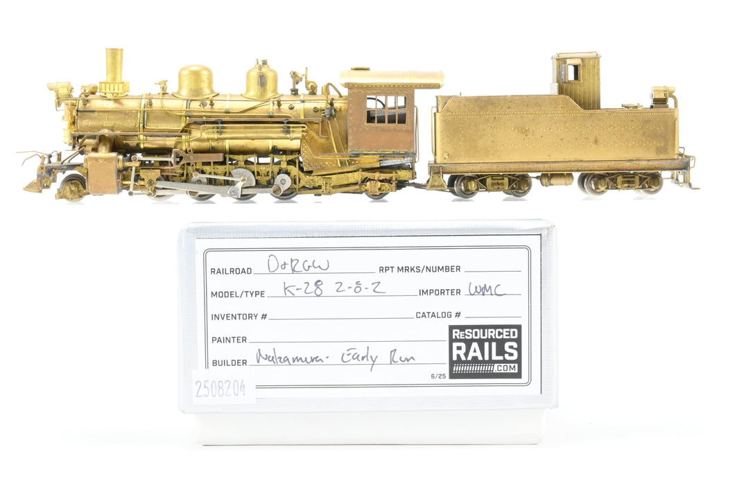 HOn3 Brass Westside Model Co. D&RGW - Denver & Rio Grande Western K-28 2-8-2 Early Run REBOXX