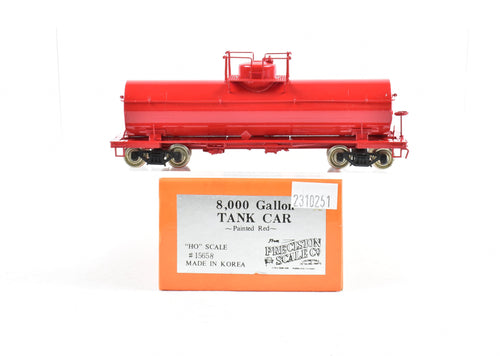 HO Brass PSC - Precision Scale Co. 8,000 Gallon Tank Car Painted Red