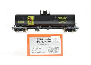 HO Brass PSC - Precision Scale Co. 12,000 Gallon Tank Car Painted Black lettered Hercules Powder Company