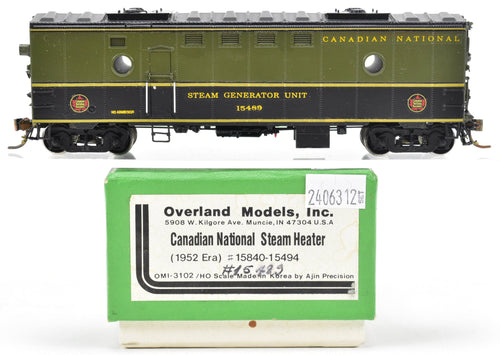 HO Brass CON OMI - Overland Models, Inc. CNR - Canadian National Railway Steam Heater Car (1952 Era) Custom Painted  No. 15489