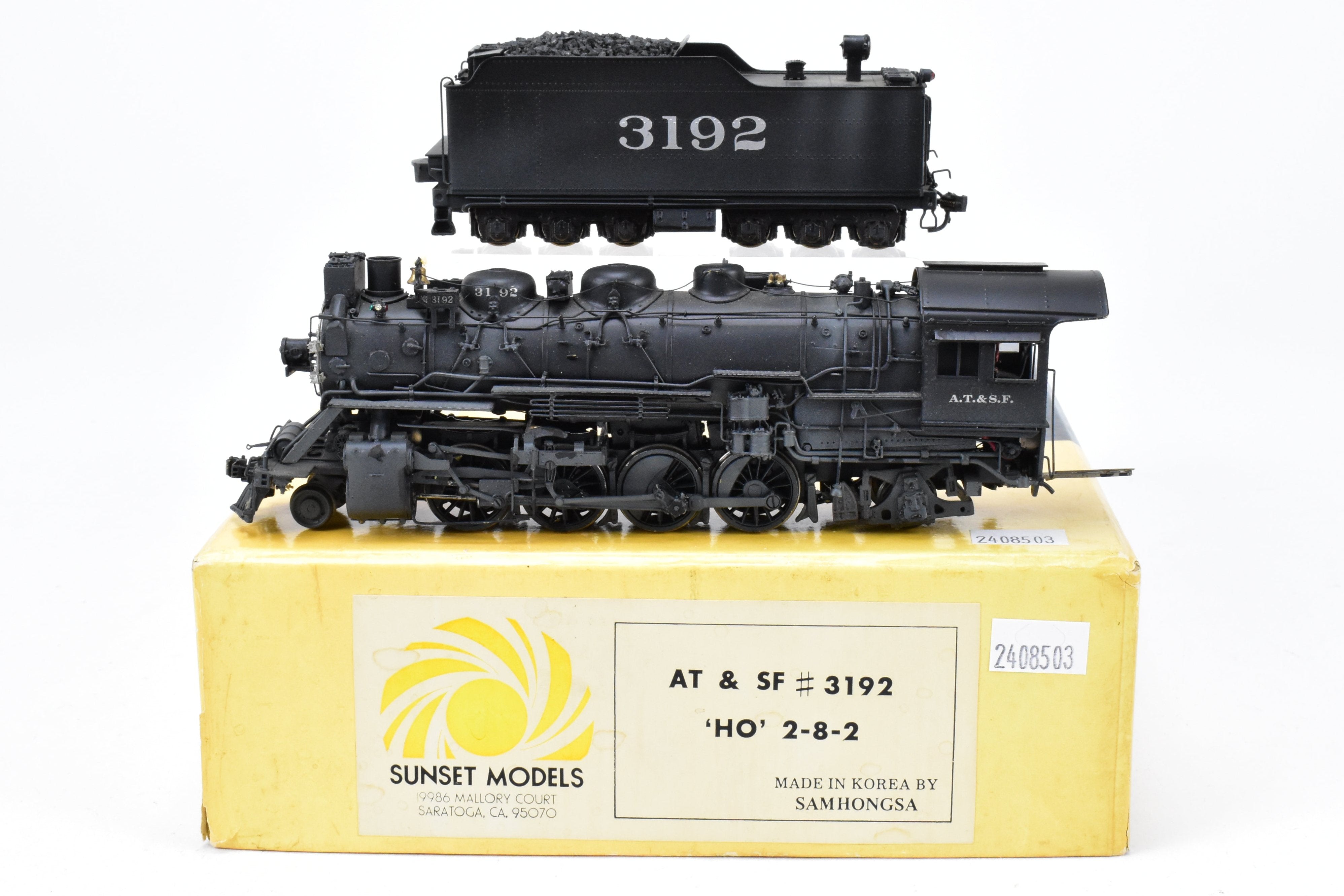 HO Brass Sunset Models ATSF - Santa Fe 2-8-2 Mikado No. 3192