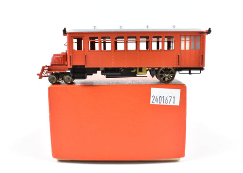 HO Brass Lambert Self-Propelled Mack Rail Bus FP Red and White