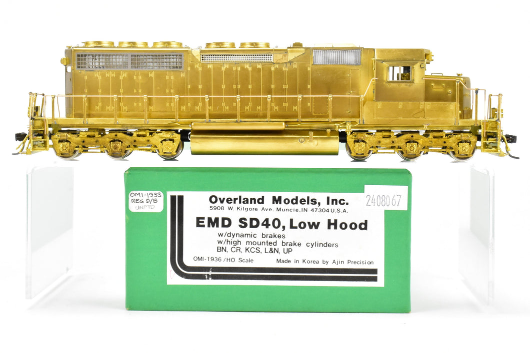 HO Brass OMI - Overland Models Inc. Various Roads EMD SD40 Low Hood, W/Dynamic Brakes, W/High Mounted Brake Cylinders