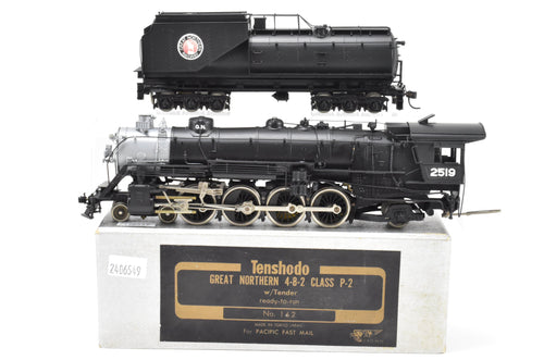 HO Brass PFM - Tenshodo GN - Great Northern 4-8-2 Class P-2, 1968 Run Crown Model, Factory Painted No. 2519