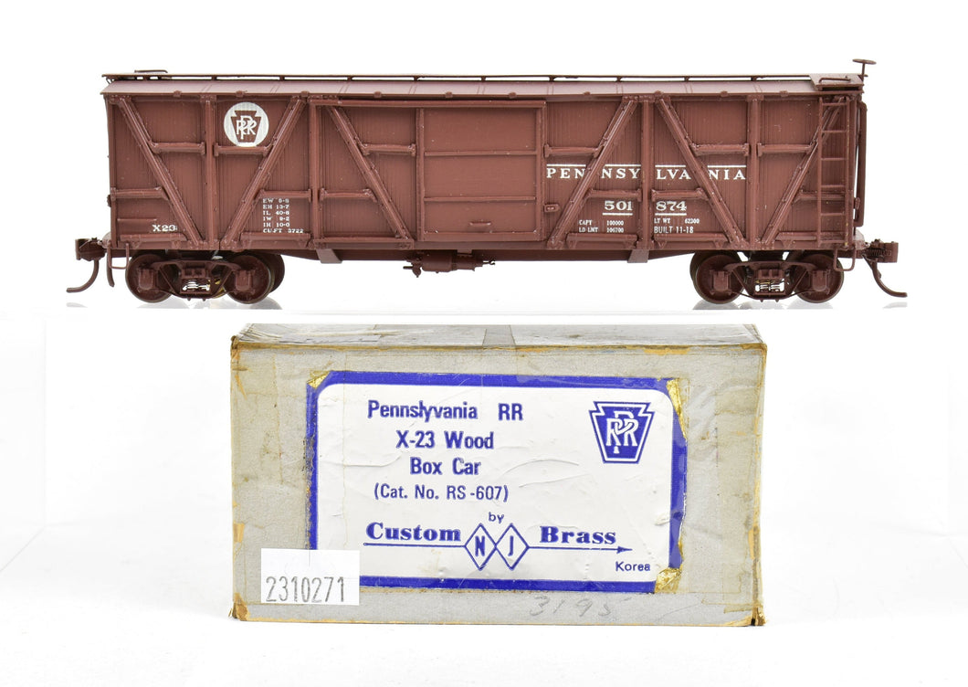 HO Brass NJ Custom Brass PRR -Pennsylvania Railroad X-23 Wood Box Car Custom painted