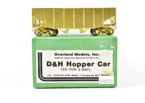 HO Brass OMI - Overland Models, Inc. D&H - Delaware & Hudson 55-Ton 2-Bay Hopper