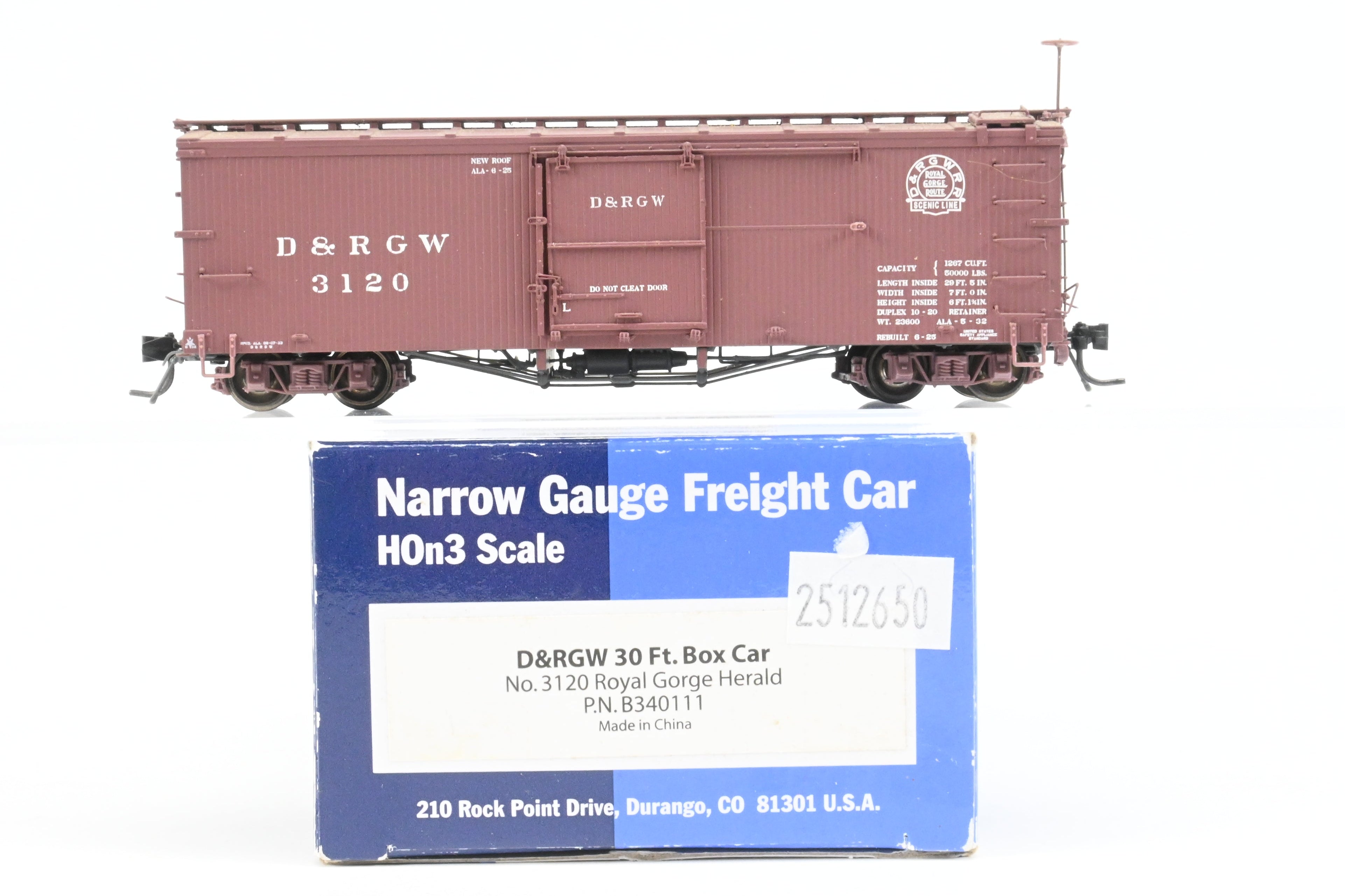 HOn3 Blackstone Models D&RGW - Denver & Rio Grande Western 30' Box