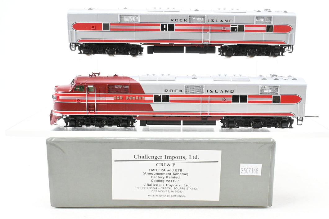 HO Brass CIL - Challenger Imports CRI&P – Rock Island EMD E7A/E7B Set FP Announcement Scheme