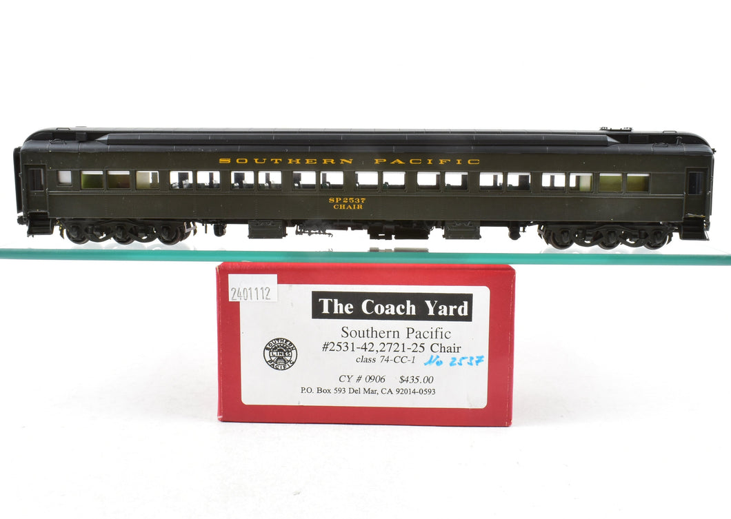 HO Brass TCY - The Coach Yard SP - Southern Pacific Heavyweight Chair Car Class 74-CC-1 Pro-Paint and Custom Interior No. 2537