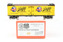 Load image into Gallery viewer, O Brass PSC - Precision Scale Co. PFE - Pacific Fruit Express 40’ R-30-12-9 Wood Refrigerator Car FP URTC 93185 Schlitz
