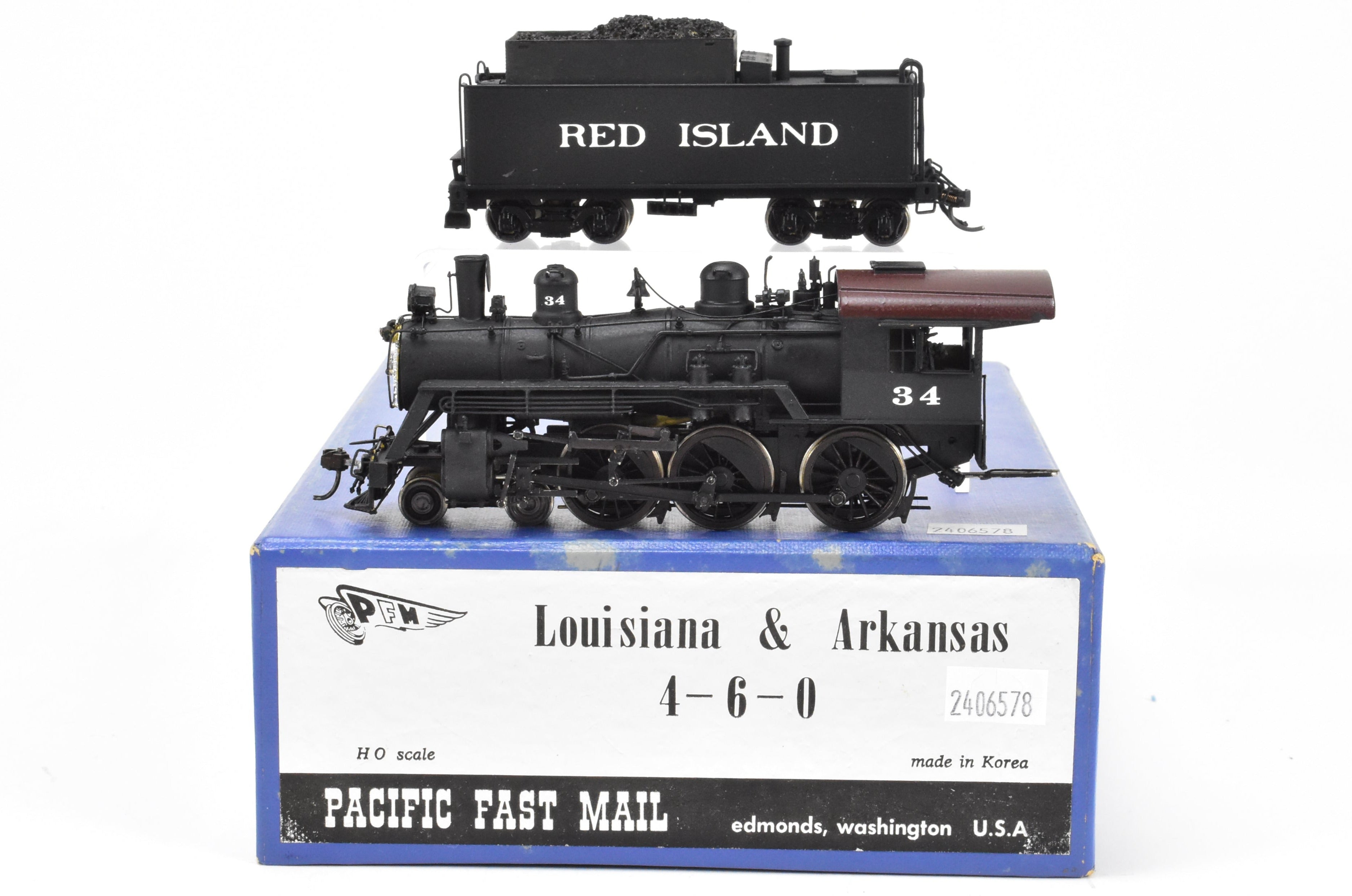 HO Brass PFM - Samhongsa L&A - Louisiana & Arkansas 4-6-0 Ten