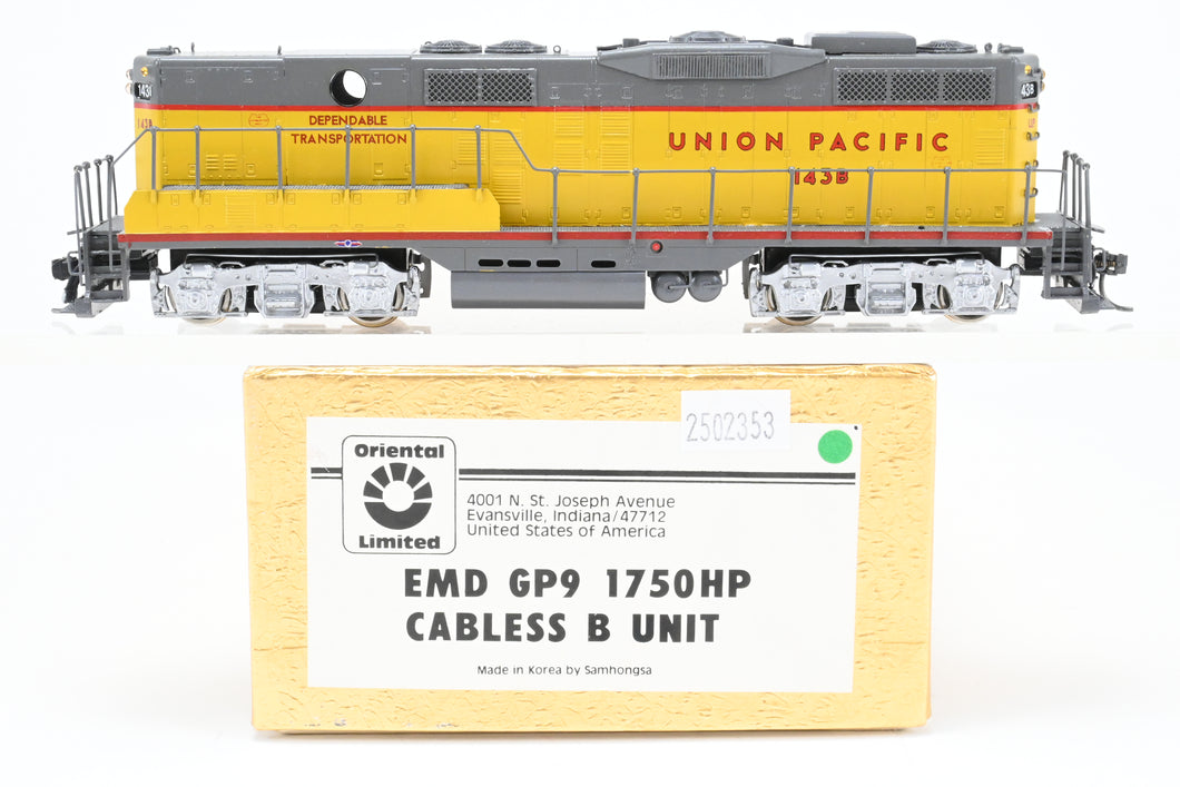 HO Brass Oriental Limited Various Roads/UP - Union Pacific EMD GP9B 1750 HP Cabless B Unit, Custom Painted  No. 143B