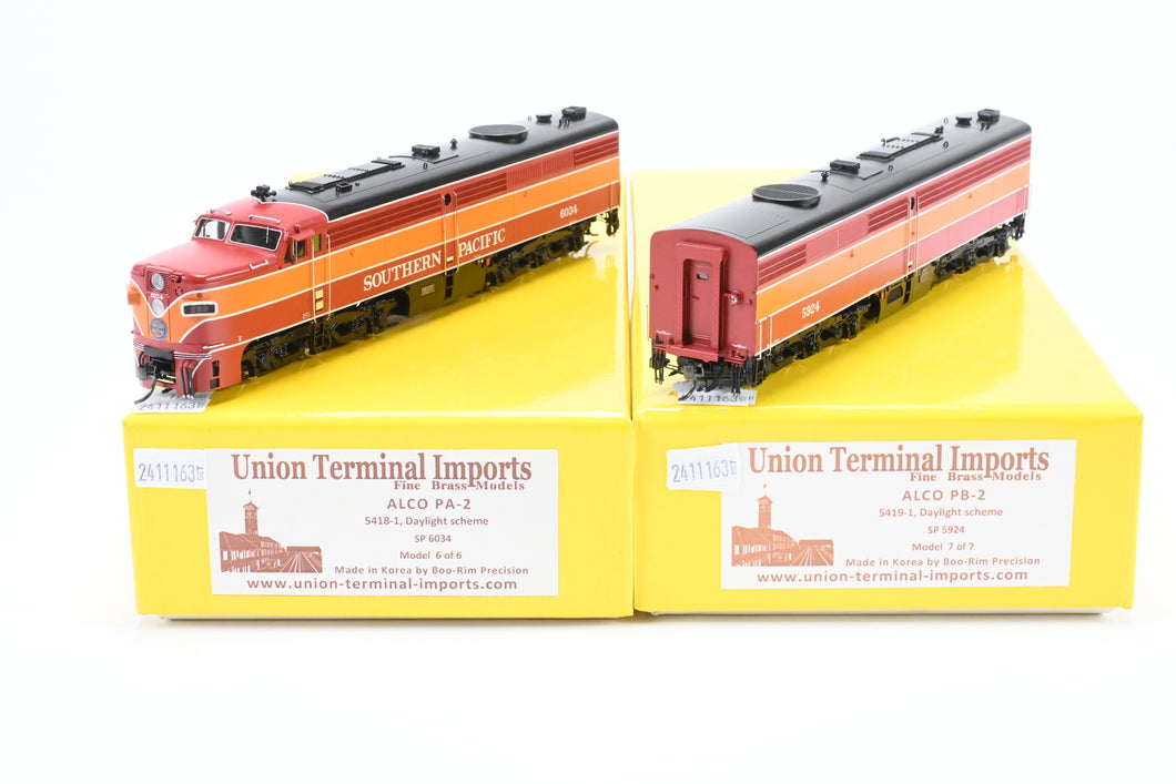 HO Brass CON UTI - Union Terminal Imports SP - Southern Pacific Alco PA-2/PB-2 Daylight Scheme Set FP #6034 & 5924