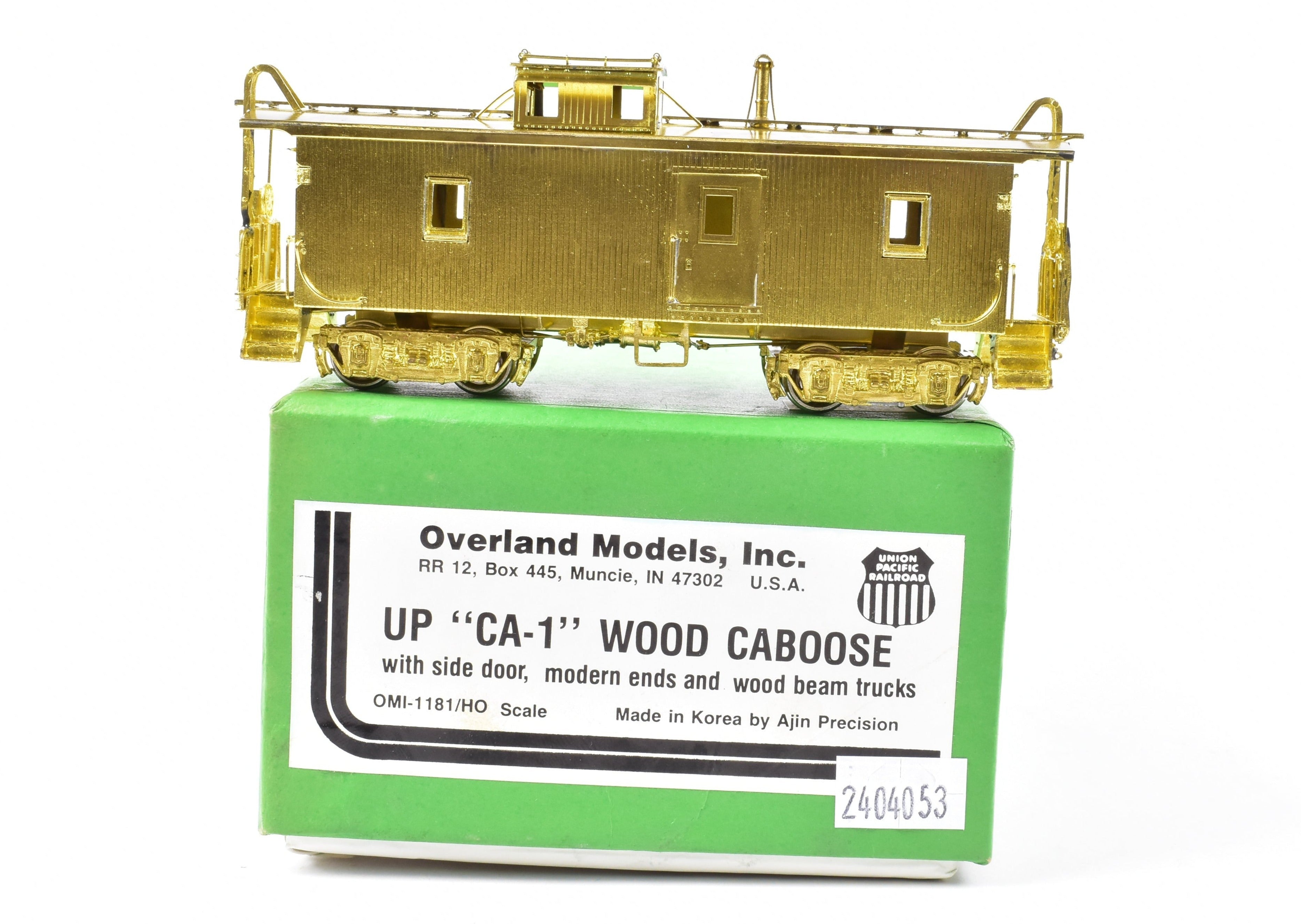 鉄道模型 UNION PACIFIC CA-1 WOOD CABOOSE 2592 HO Brass OMI - Overland Models, Inc. UP - Union Pacific CA-1