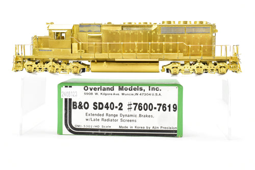 HO Brass OMI - Overland Models Inc. B&O - Baltimore & Ohio EMD SD40-2 Nos. 7600-7619 w/ Extended Range Dynamic Brakes and Late Radiator Screens (Copy)