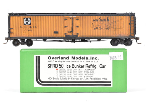 HO Brass OMI - Overland Models, Inc. ATSF - Santa Fe SFRD Rr-10 Class 50' Ice Bunker Wood Refrigerator Car C/P Weathered