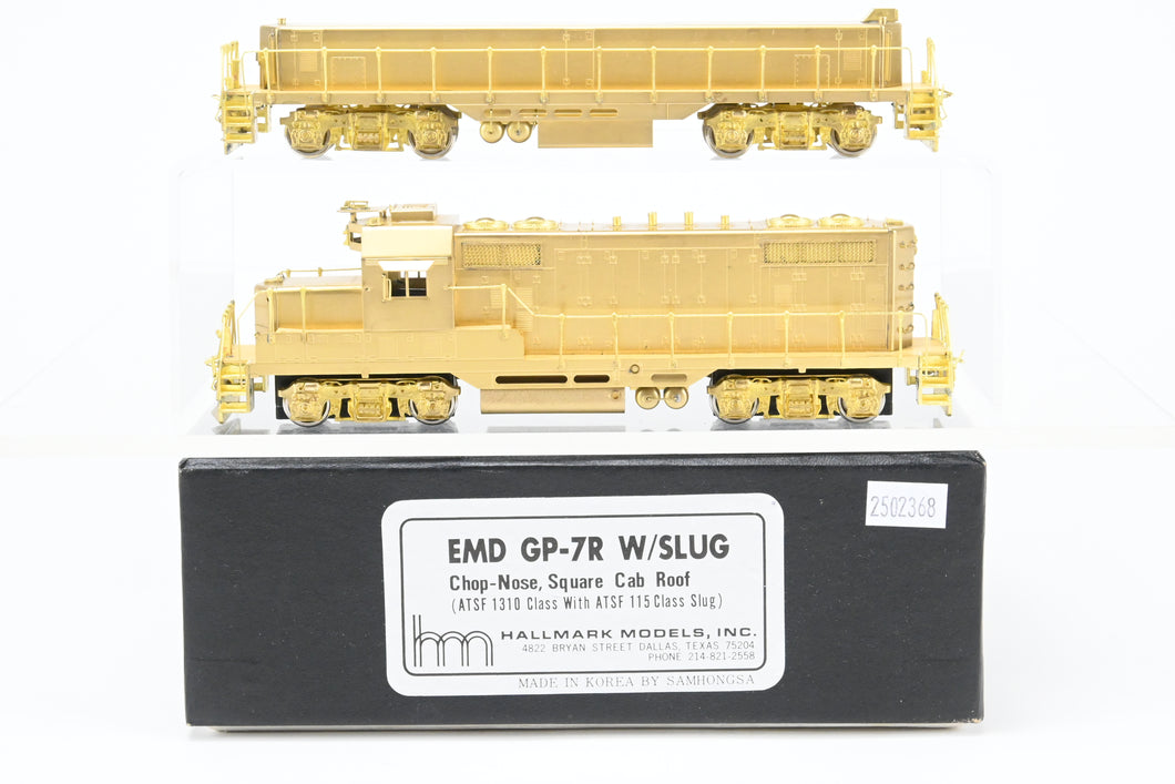 HO Brass Hallmark Models ATSF - Santa Fe EMD GP-7R w/ Slug Set Chopped Nose Sq. Cab Roof New NWSL Gears