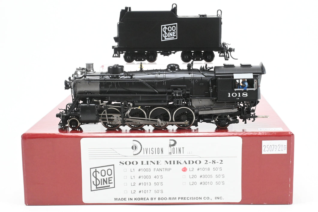 HO Brass CON DVP - Division Point Soo Line L2 Class 2-8-2 Factory Painted No. 1018