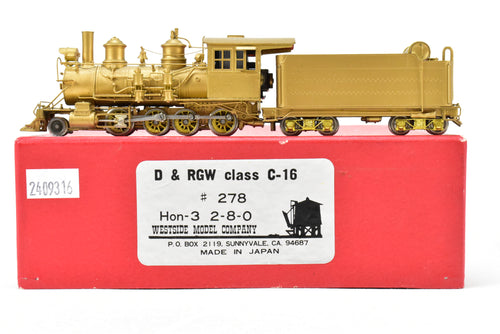 HOn3 Brass Westside Model Co. D&RGW - Denver & Rio Grande Western C-16 2-8-0 #278