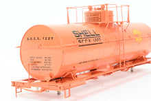 Load image into Gallery viewer, O Brass PSC - Precision Scale Co. Various Roads ACF 10,000 Gallon Insulated Tank Car Factory Painted Orange Shell SCCX 1227
