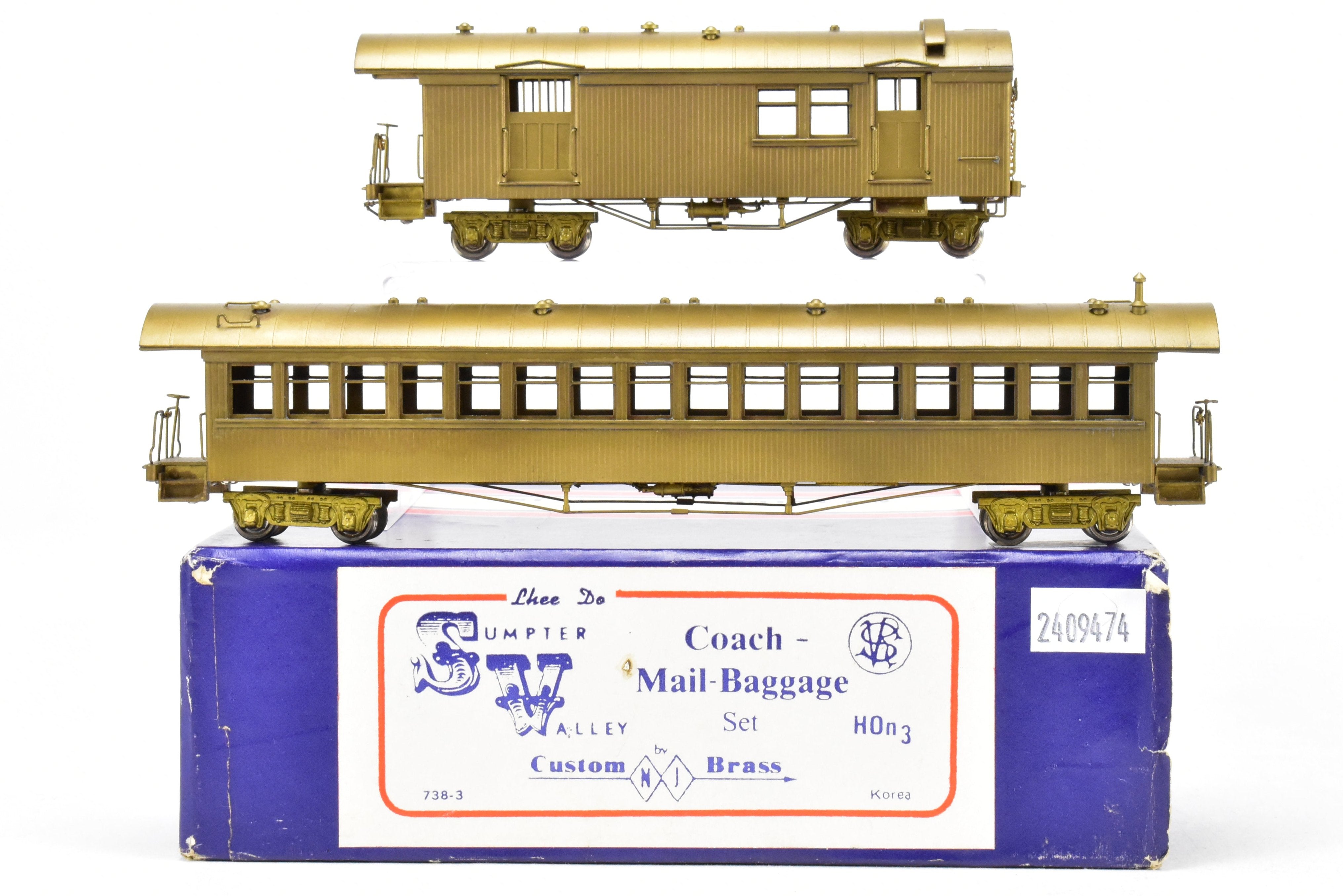 HOn3 Brass NJ Custom Brass Sumpter Valley Coach and Mail-Baggage