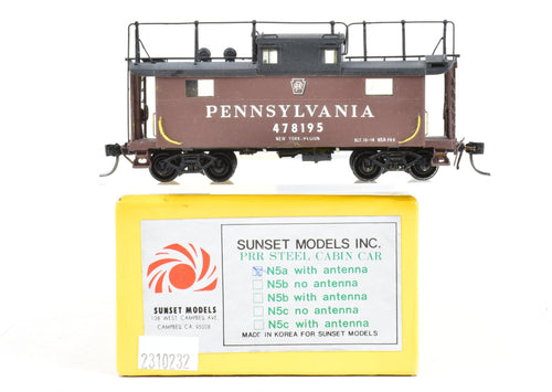 HO Brass Sunset Models PRR - Pennsylvania Railroad Class N5a Steel Cabin Car with Antenna C/P