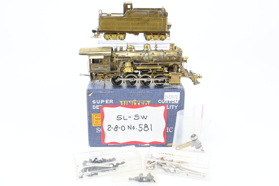 HO Brass Custom Joe G. Collias Scratch Built SSW - Cotton Belt 2-8-0 No. 581 AS-IS NO VALVE GEAR MOTOR OR GEARBOX