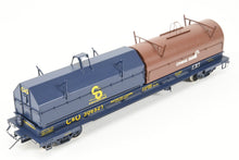 Load image into Gallery viewer, O Brass OMI - Overland Models, Inc. C&amp;O - Chesapeake &amp; Ohio Evans Steel Coil Steel Car w/full Walkways &amp; Angled Covers. With C&amp;O and Contrail Hoods Factory Painted No. 306521

