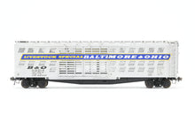 Load image into Gallery viewer, HO Brass OMI - Overland Models, Inc. B&amp;O - Baltimore &amp; Ohio Deluxe Livestock Car w/Double Door &amp; Fishbelly Underframe Pro-Painted No. 113014
