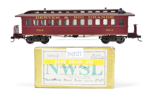 HOn3 Brass NWSL - NorthWest Short line Various Roads Coach CP D&RGW #304