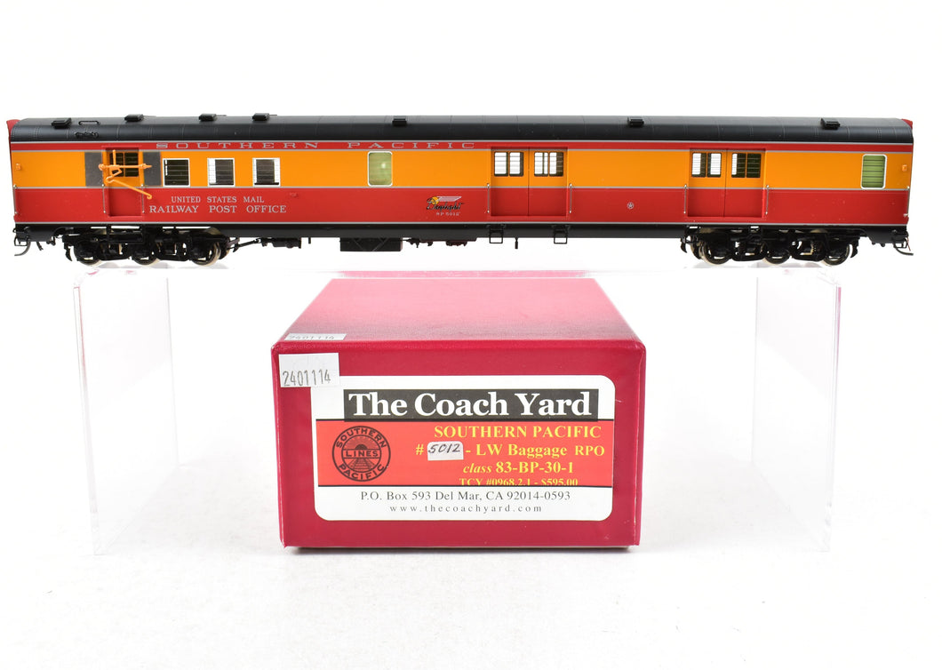 HO Brass TCY - The Coach Yard SP - Southern Pacific #5012 LW Baggage RPO Class 83-BP-30-1 FP Shasta Daylight Scheme