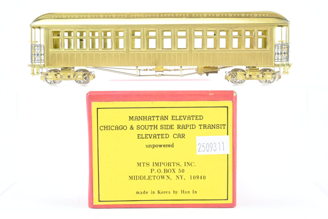 HO Brass MTS Imports Manhattan Elevated and C&SSRT - Chicago & South Side Rapid Transit Elevated Car Unpowered