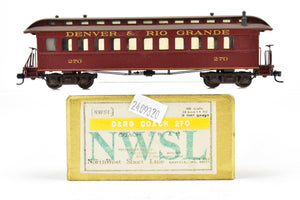 HOn3 Brass NWSL - Northwest Short line OR&W - Ohio River & Western Coach CP D&RGW - Denver & Rio Grande Western #270