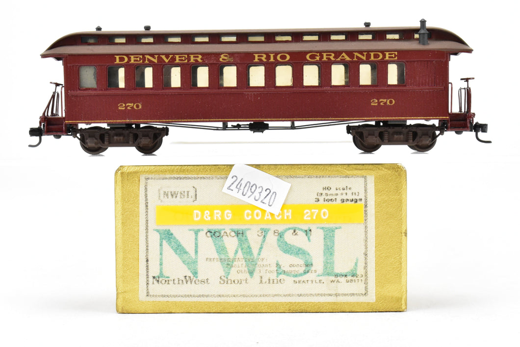 HOn3 Brass NWSL - Northwest Short line OR&W - Ohio River & Western Coach CP D&RGW - Denver & Rio Grande Western #270