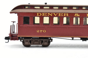 HOn3 Brass NWSL - Northwest Short line OR&W - Ohio River & Western Coach CP D&RGW - Denver & Rio Grande Western #270