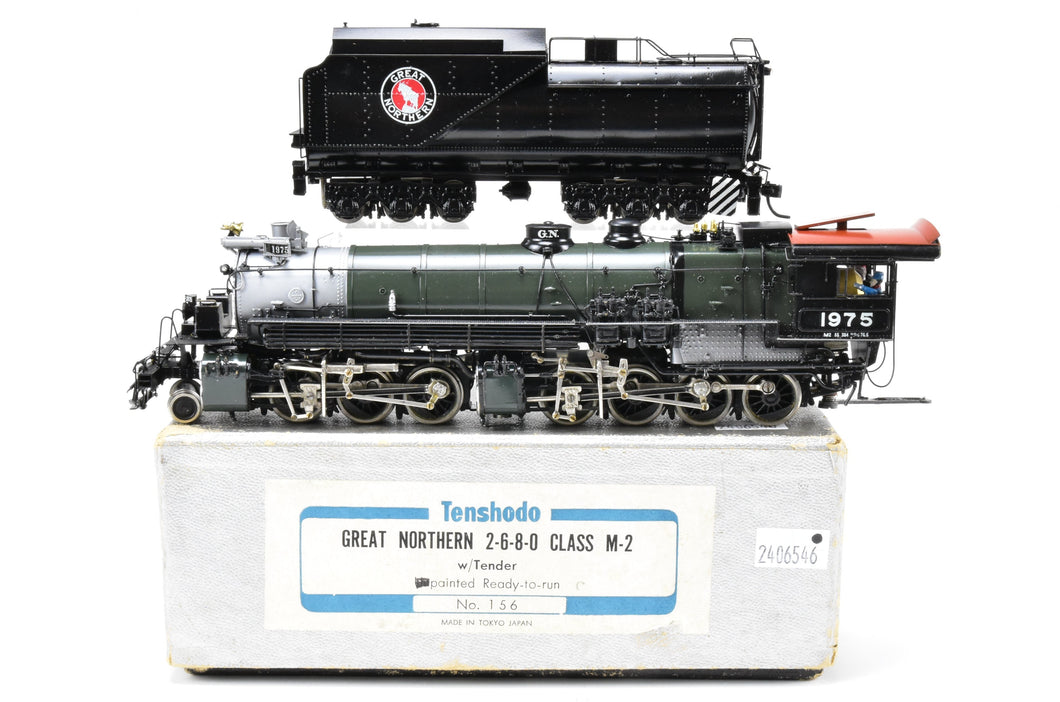 HO Brass PFM - Tenshodo GN - Great Northern 2-6-8-0 Class M-2 1964 Run, Pro-Paint No. 1975