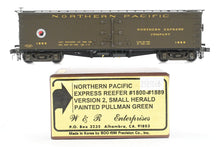 Load image into Gallery viewer, HO Brass W&amp;R - W&amp;R Enterprises NP - Northern Pacific Express Reefer #1800 - 1899 Version 2 Factory Painted Pullman Green Small Herald No. 1859
