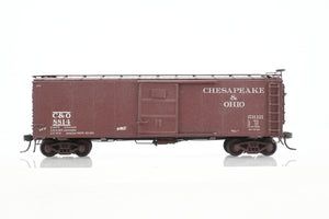 HO Brass Oriental Limited C&O – Chesapeake & Ohio Steel 40’ Box Car 8800-9499 Custom Painted & Weathered